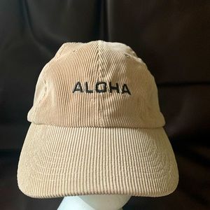 Beige Corduroy Aloha Baseball Cap